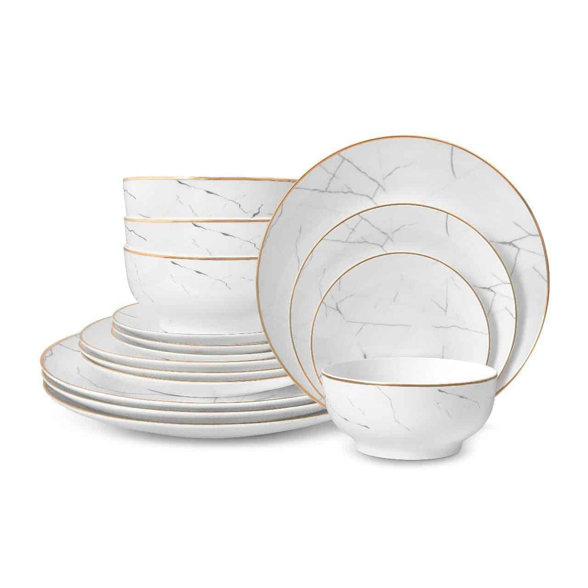 Carrara Marble Dinnerware Set - 16 Piece Set