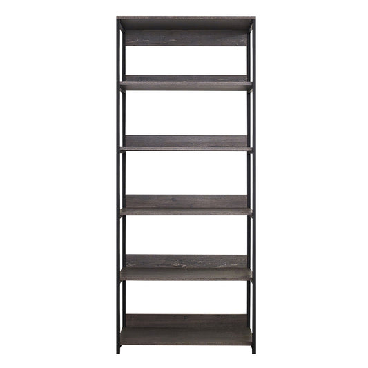 Gray Walk-In Closet Wardrobe with 5-Shelf Modular Construction