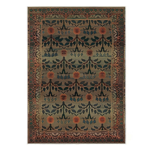 Arts and Crafts Collection Area Rug Ultra Soft Washable Rug, Non Slip Area Rug Indoor, Stain Resistant Rugs for Living Room Bedroom Vintage Home Decor