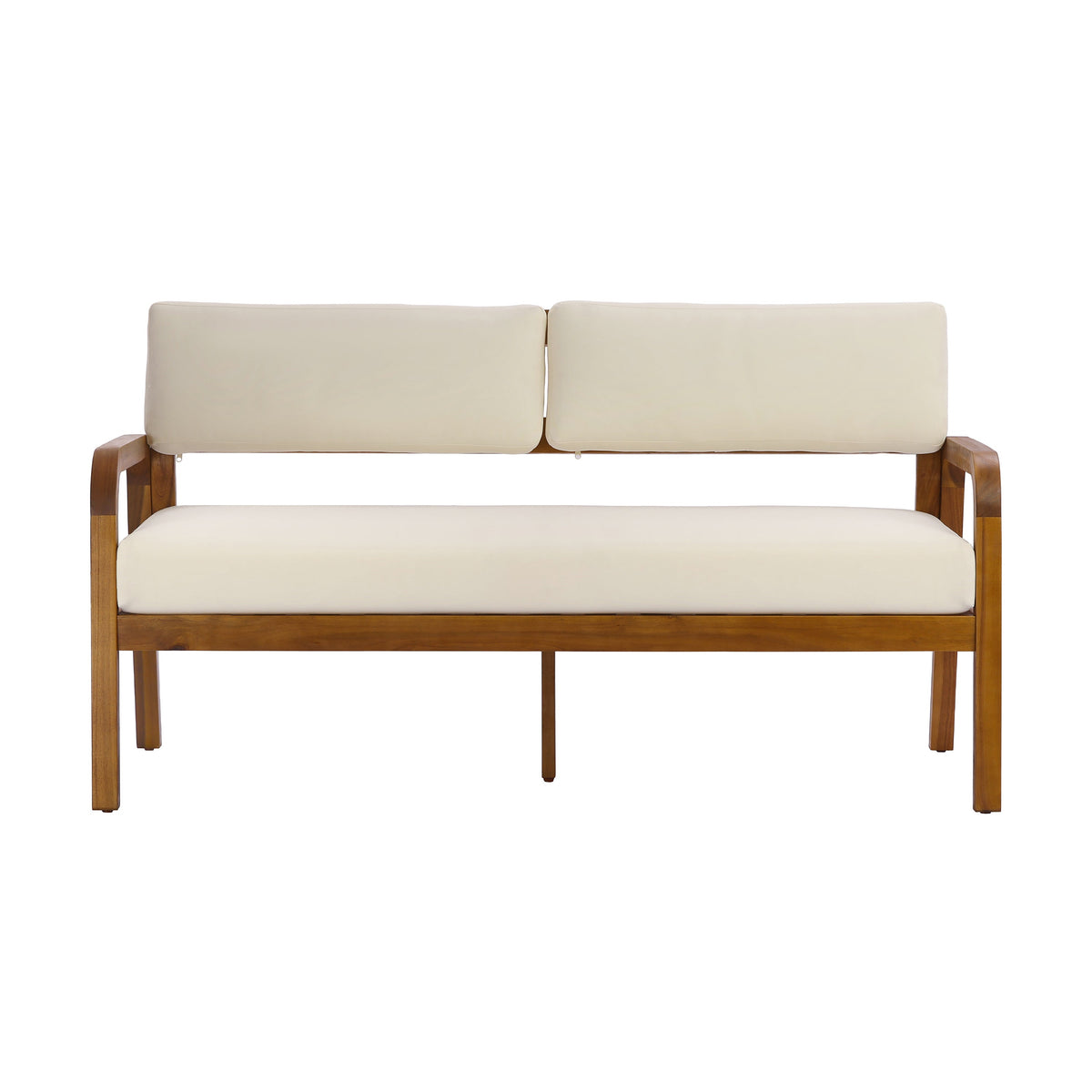 Teak 4-Piece Outdoor Sofa Set with Cushions - Patio Furniture