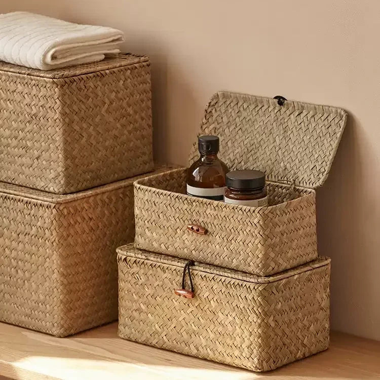 Woven Lidded Storage Box