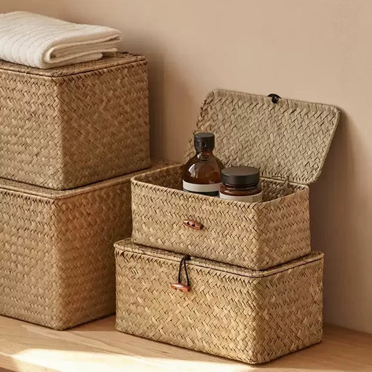 Woven Lidded Storage Box