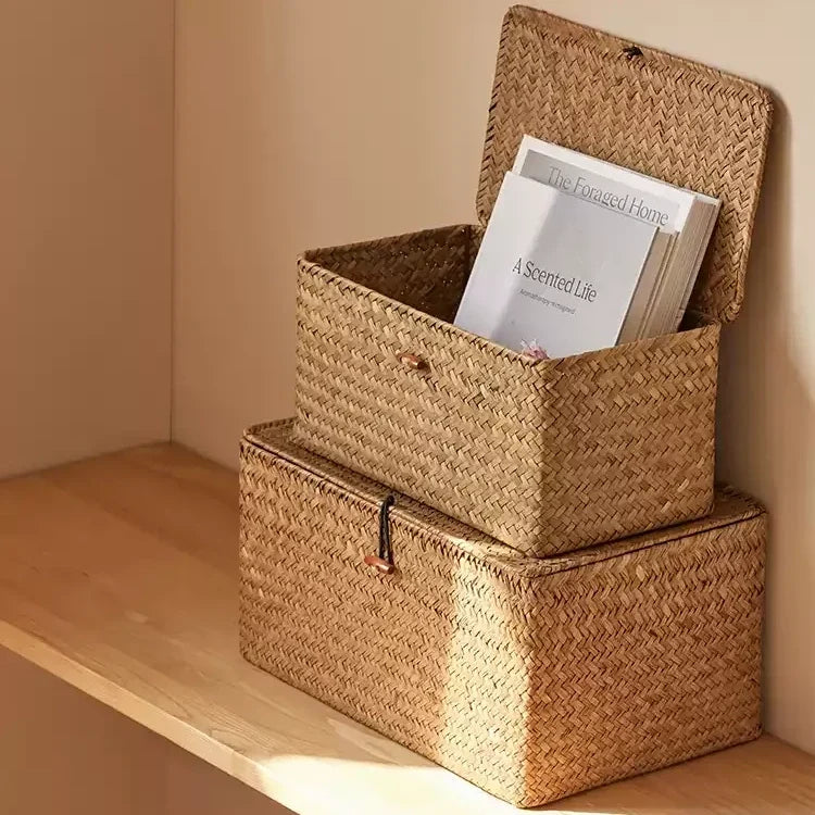 Woven Lidded Storage Box