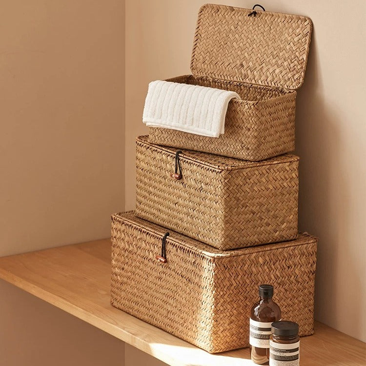 Woven Lidded Storage Box