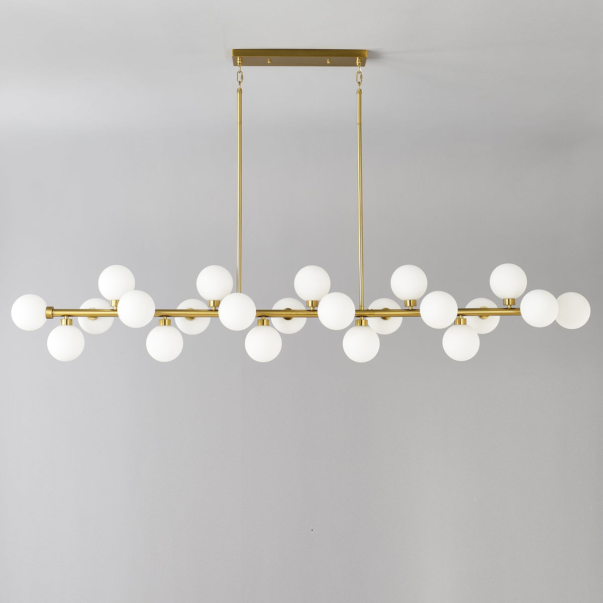 75.6'' Large Pendant Lamp with Opal Glass Shade - Modern Gold Living Room Lighting