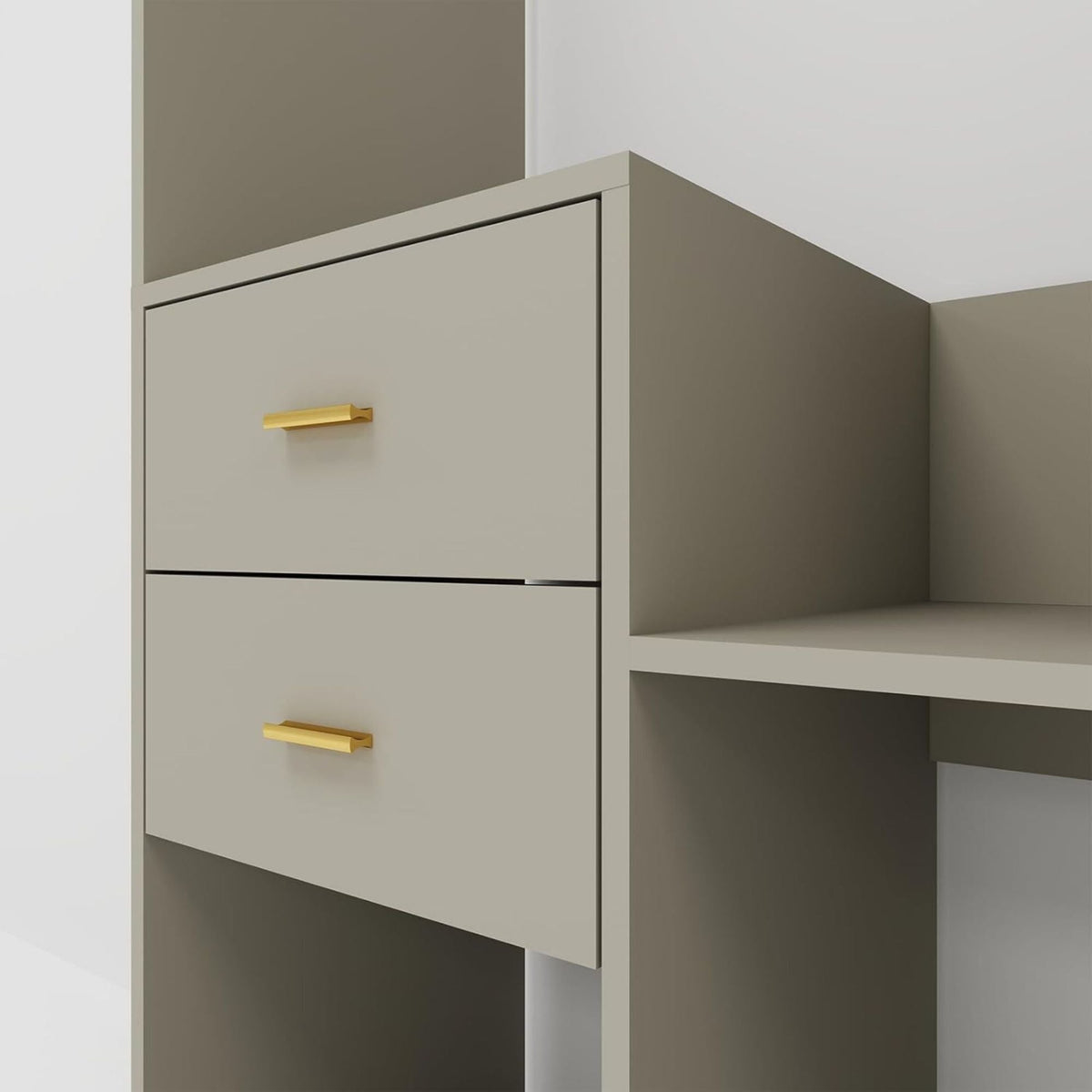 Closet Organizer System, Closet System with Drawers, Clothes Organizer with Closet Shelves Wall Mounted, Grey Wardrobe Closet with Clothing Racks for Hanging Clothes(32"W x 16"D x 71"H)